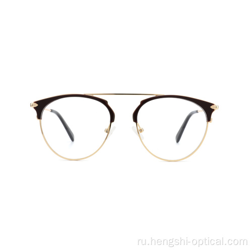 2021 Мода Женщины металлические ацетатные половины оптические очки без оправы